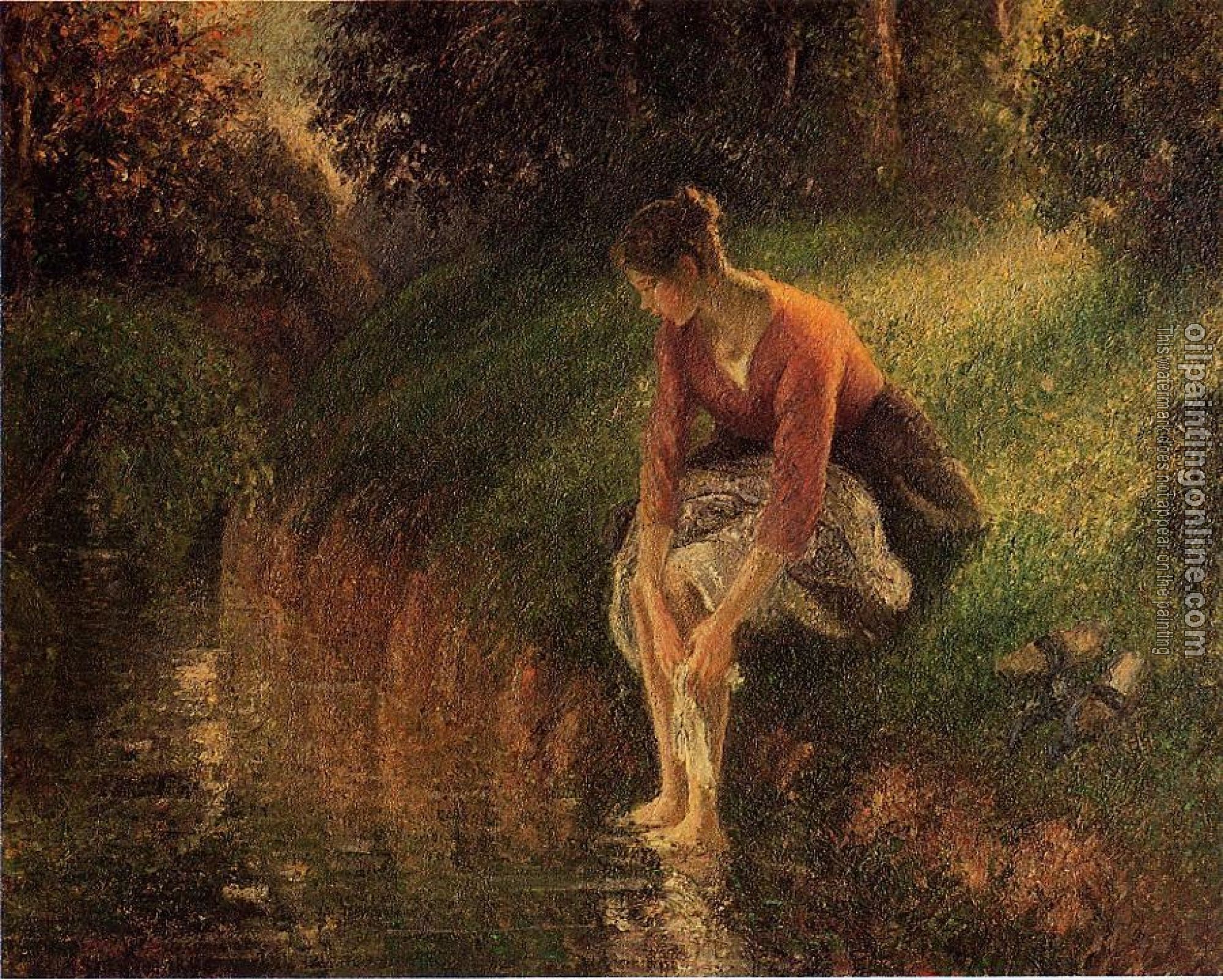Pissarro, Camille - Young Woman Bathing Her Feet